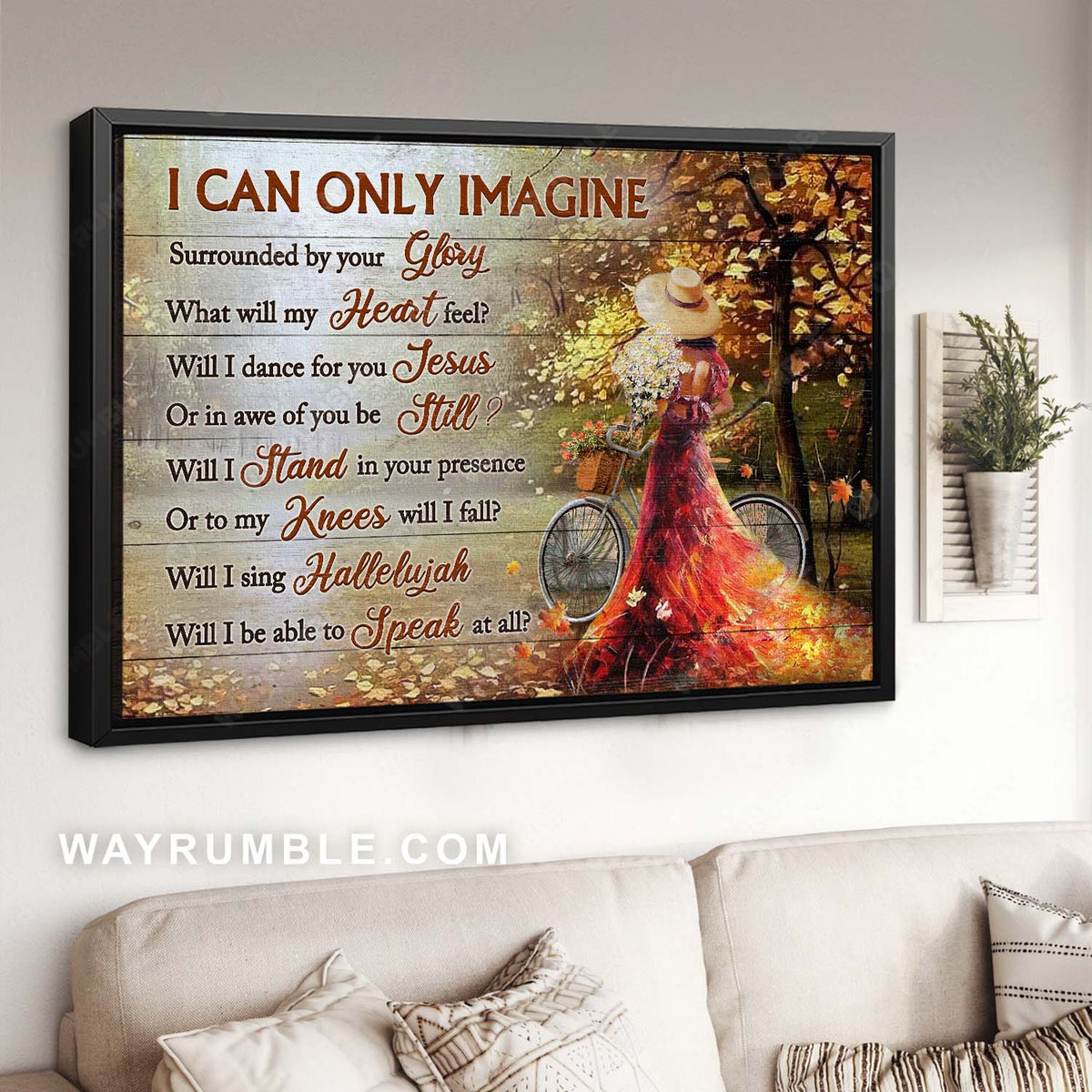 Autumn season, Autumn forest, Beautiful woman, I can only imagine - Jesus Landscape Canvas Prints, Home Decor Wall Art