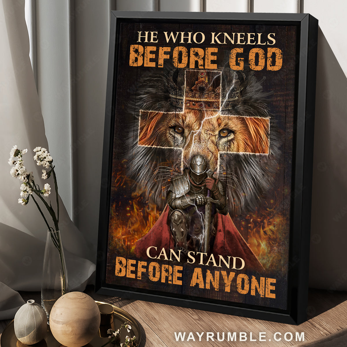 Warrior of Christ, Lion of Judah, He who kneels before God - Jesus Portrait Canvas Prints, Christian Wall Art