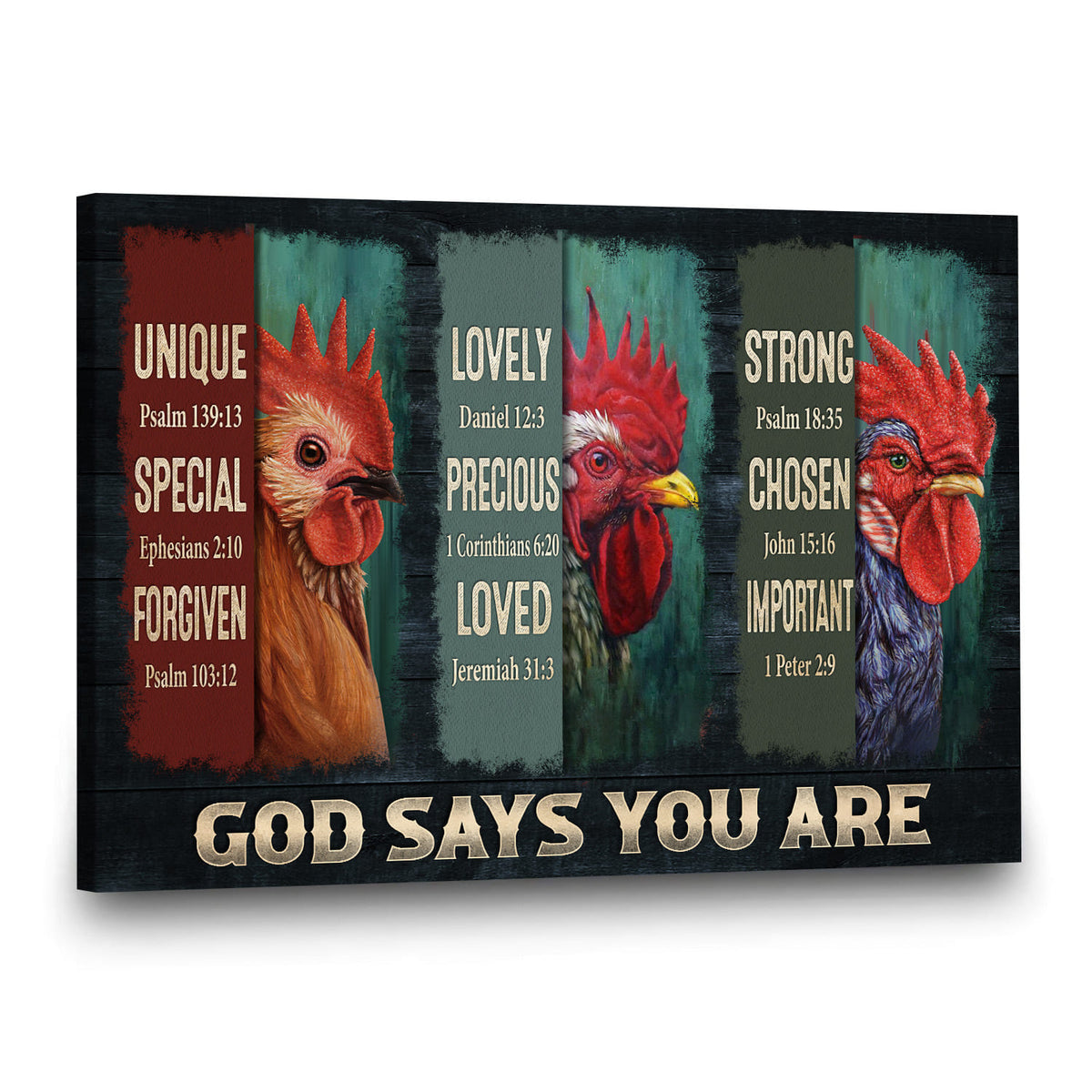 Amazing chicken - God says you are Jesus Landscape Canvas Prints, Wall Art 