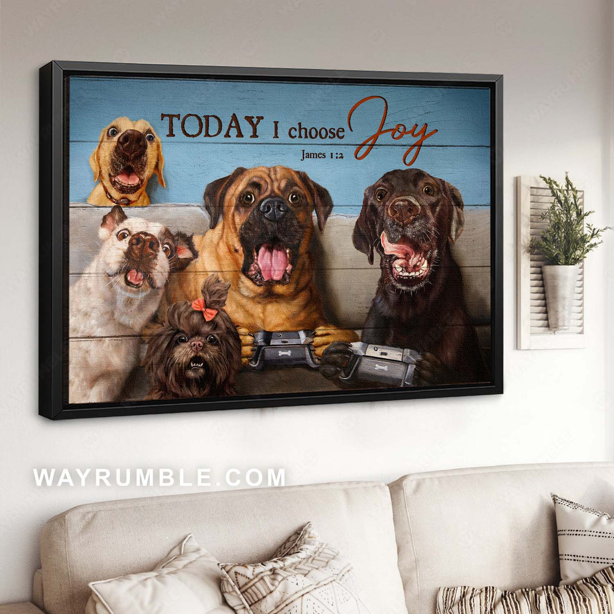 Dog drawing, Cute pets, Playing game, Today I choose joy - Jesus Landscape Canvas Prints, Home Decor Wall Art