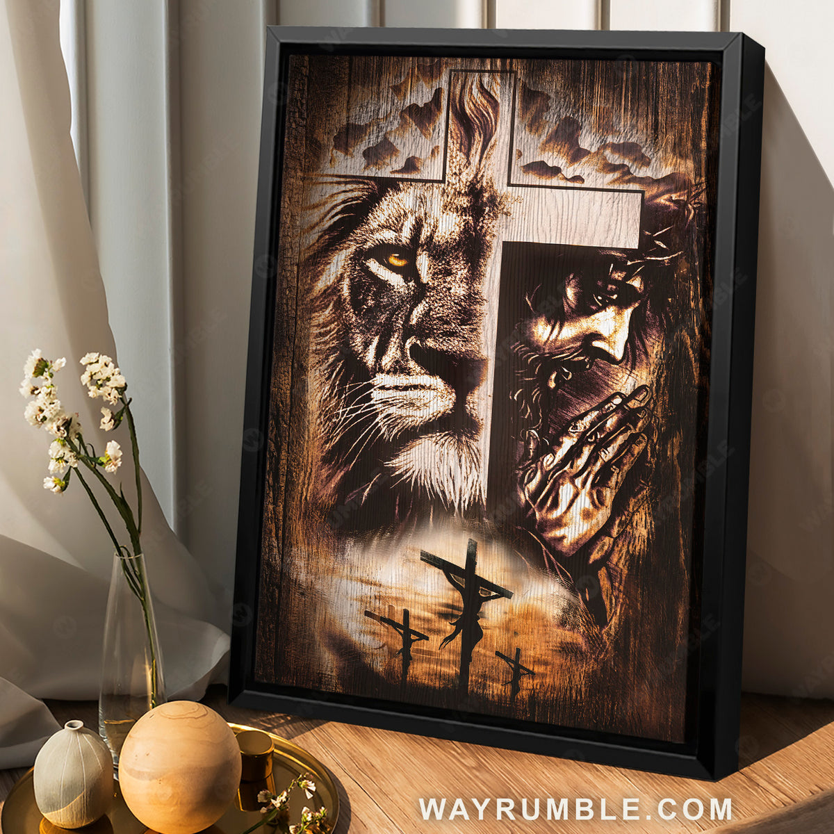 Crucifixion of Jesus, Lion of Judah, Jesus painting, The Lord&#39;s prayer - Jesus Portrait Canvas Prints, Christian Wall Art