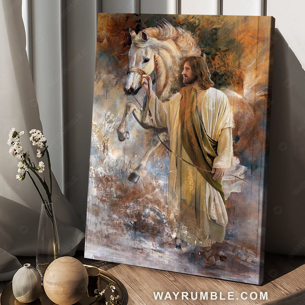 Abstract art, Watercolor horse, Jesus Christ painting, Religious gift - Jesus Portrait Canvas Prints, Christian Wall Art