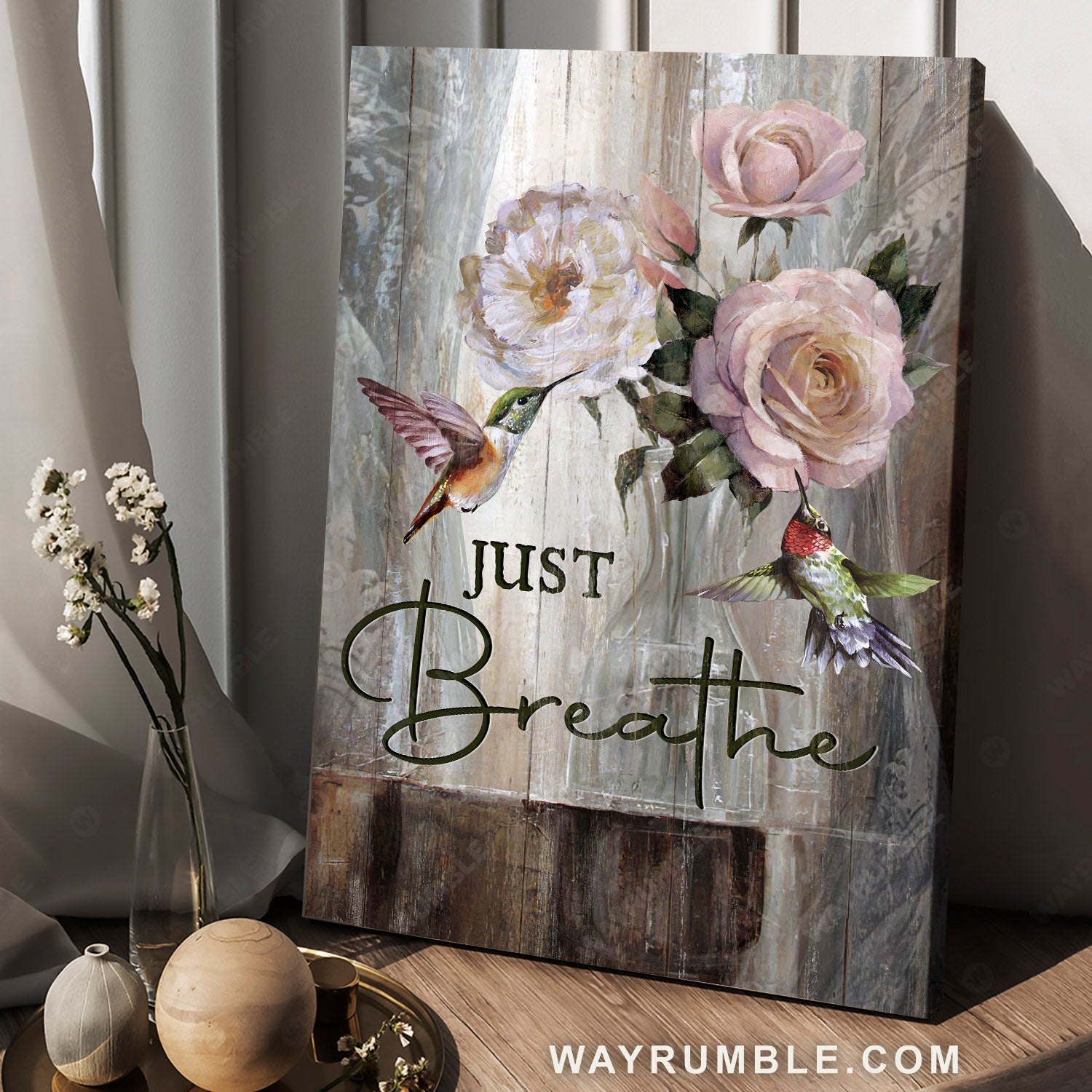 Abstract art, Hummingbird drawing, Rose painting, White peony, Just breathe - Jesus Portrait Canvas Prints, Home Decor Wall Art