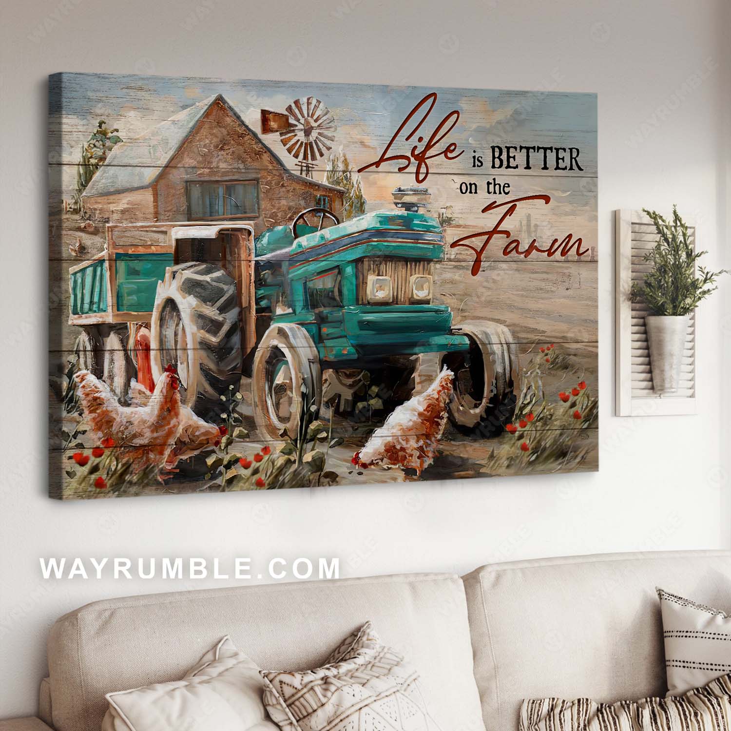 Chicken drawing, Rustic farmhouse, Green farm truck, Life is better on the farm - Jesus Landscape Canvas Prints, Home Decor Wall Art