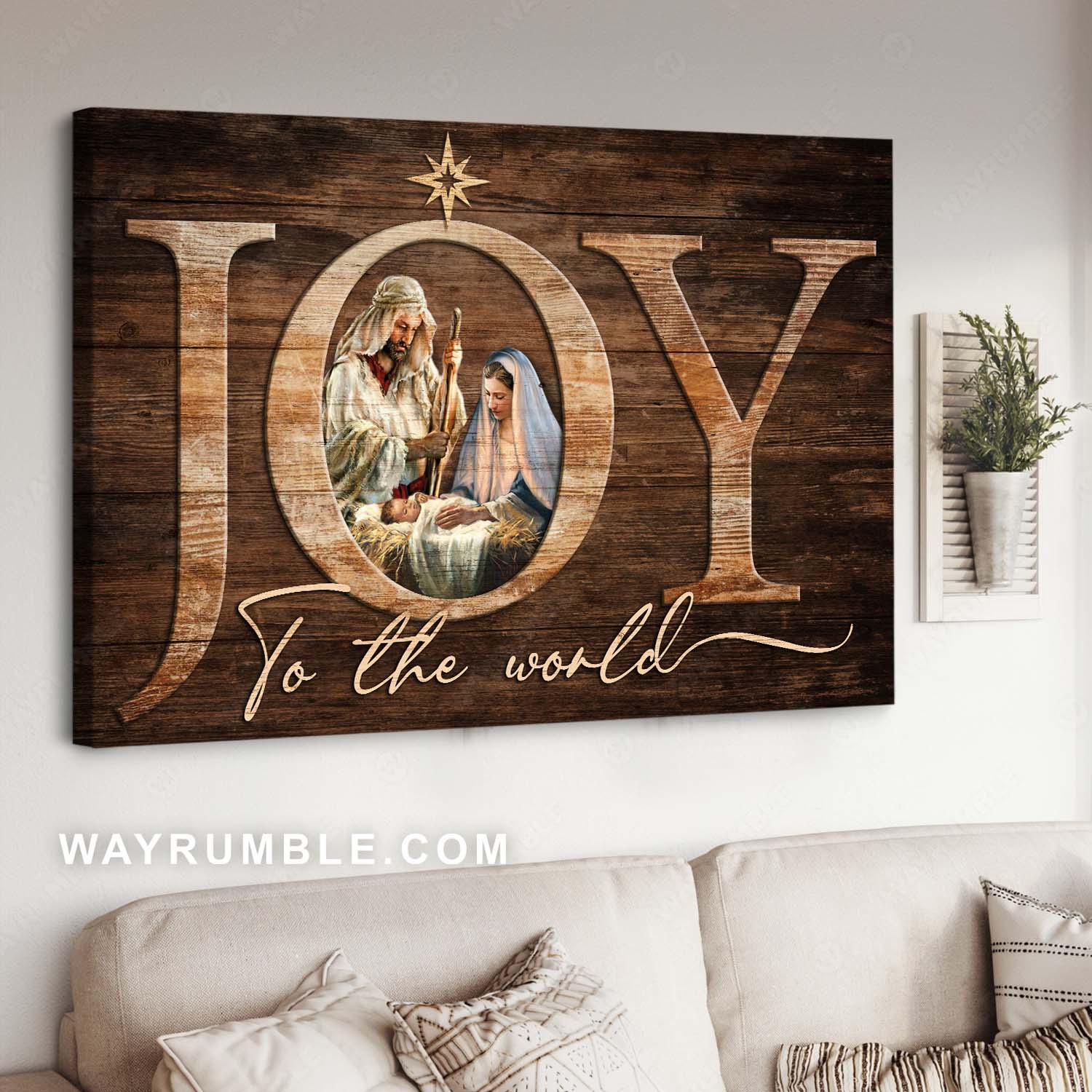 Birth of Jesus, Star of Bethlehem, Mother Mary, Joy to the world - Jesus Landscape Canvas Prints, Christian Wall Art