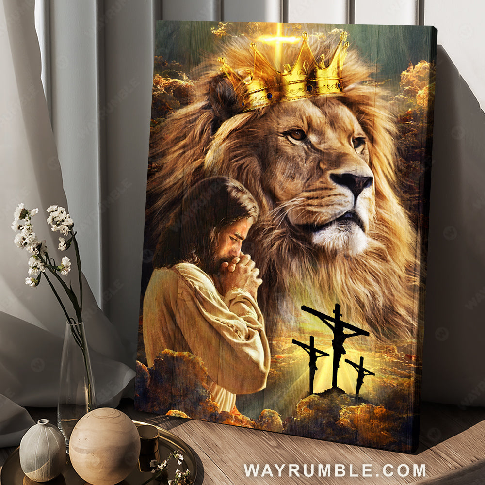 Awesome lion king, Jesus painting, Crucifixion of Jesus, The Lord's prayer - Jesus Portrait Canvas Prints, Christian Wall Art
