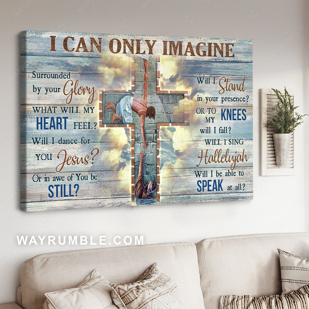 Abstract cross, Christ the redeemer, Christian song, I can only imagine - Jesus Landscape Canvas Prints, Christian Wall Art