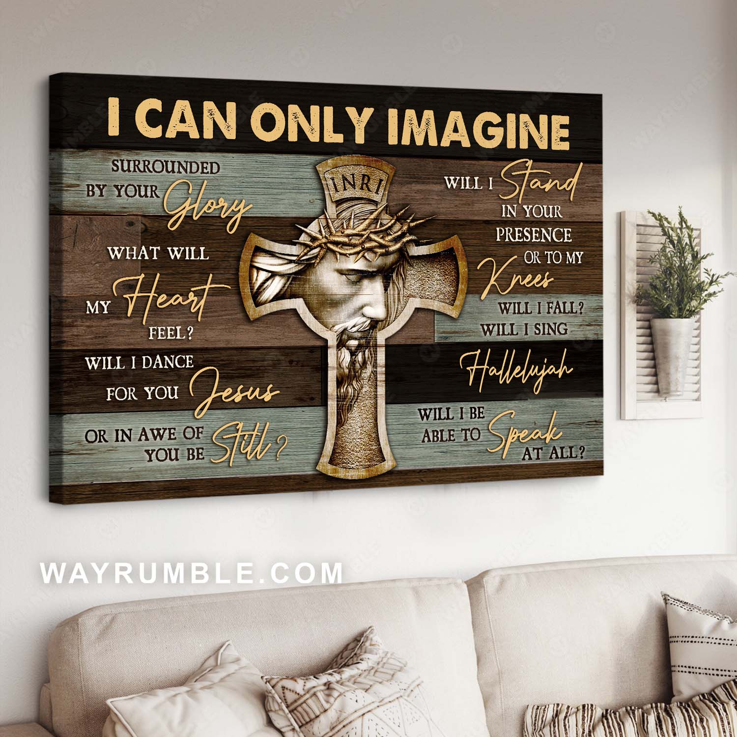 Amazing cross, Jesus painting, Christian song, I can only imagine - Jesus Landscape Canvas Prints, Christian Wall Art