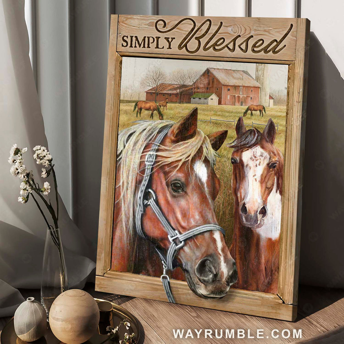 Brown horse, Horse painting, Tranquil farm, Simly blessed - Jesus Portrait Canvas Prints, Home Decor Wall Art