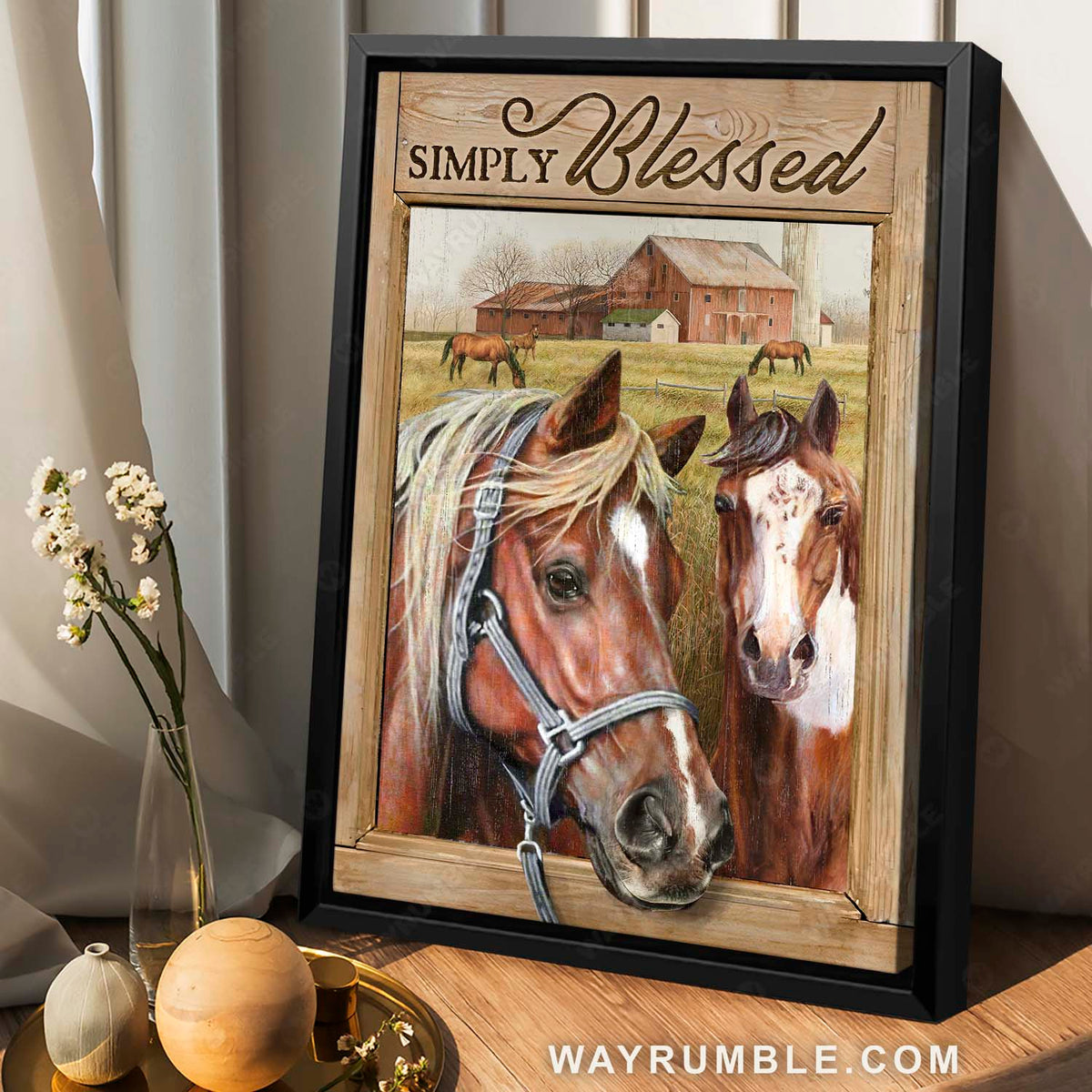 Brown horse, Horse painting, Tranquil farm, Simly blessed - Jesus Portrait Canvas Prints, Home Decor Wall Art