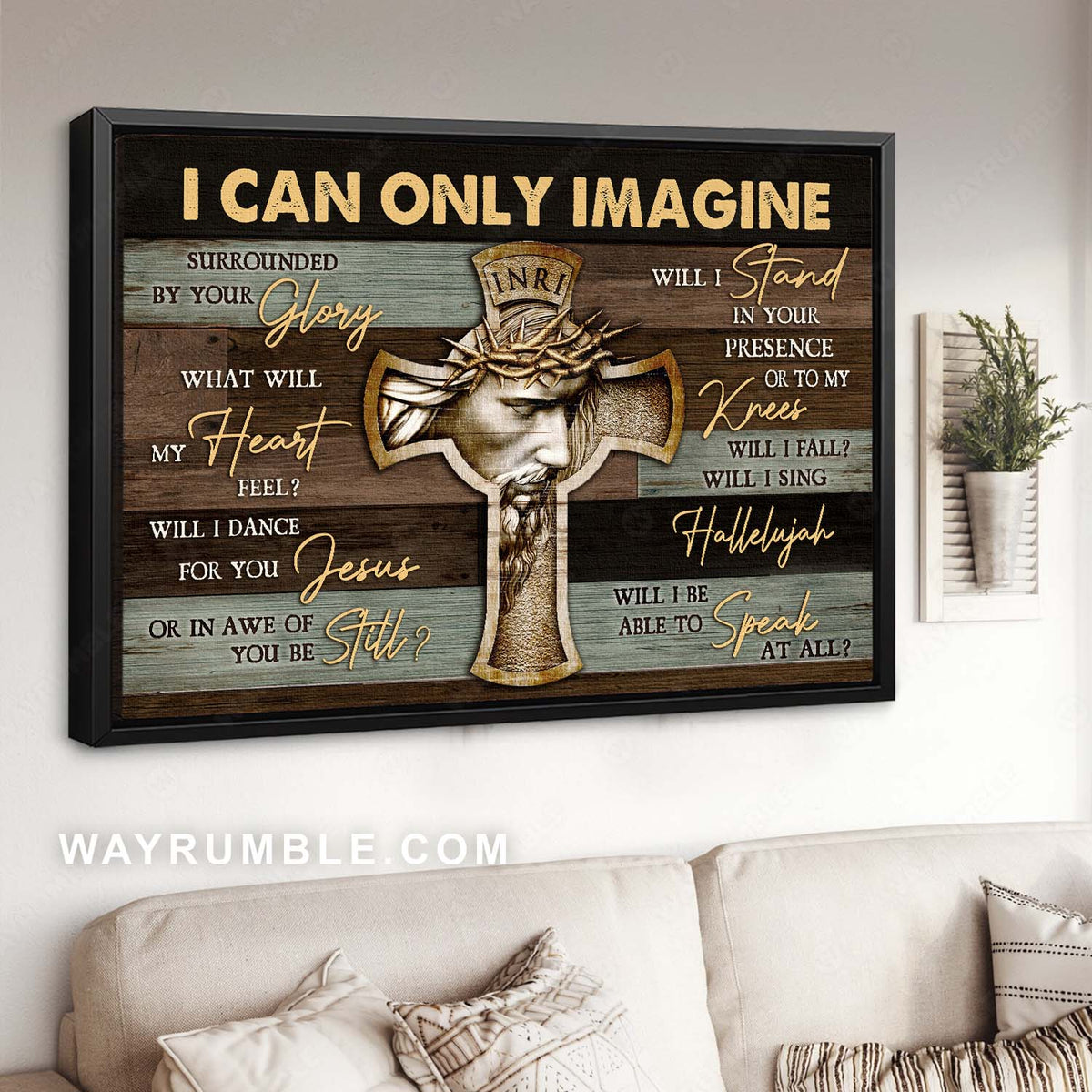 Amazing cross, Jesus painting, Christian song, I can only imagine - Jesus Landscape Canvas Prints, Christian Wall Art