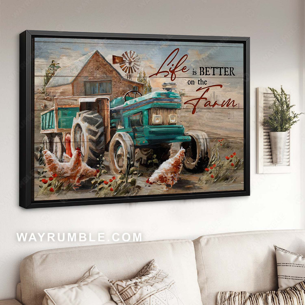 Chicken drawing, Rustic farmhouse, Green farm truck, Life is better on the farm - Jesus Landscape Canvas Prints, Home Decor Wall Art