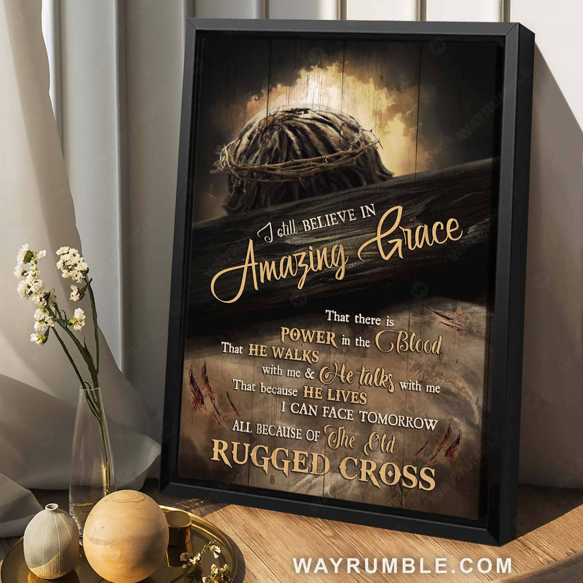 Jesus painting, Jesus carrying cross, Religious gift, I still believe in amazing grace - Jesus Portrait Canvas Prints, Christian Wall Art