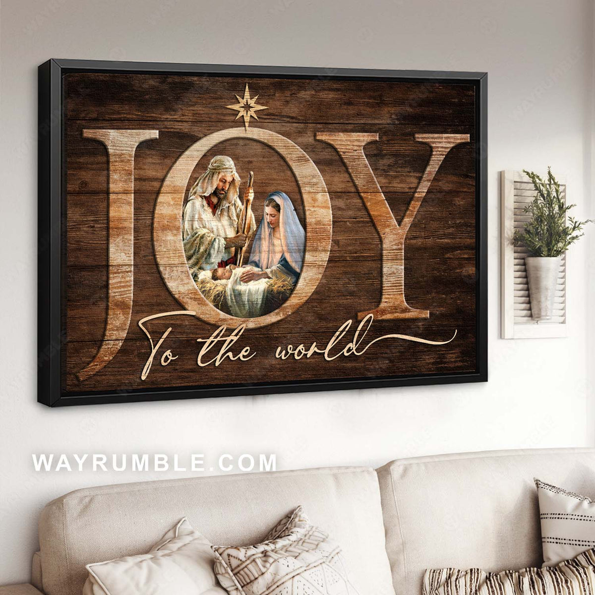 Birth of Jesus, Star of Bethlehem, Mother Mary, Joy to the world - Jesus Landscape Canvas Prints, Christian Wall Art
