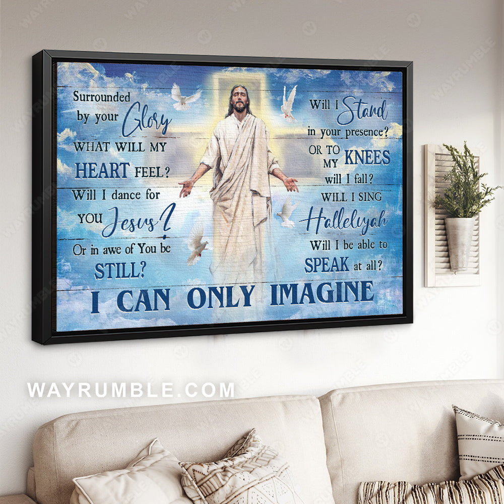 Blue sky, Holy spirit dove, Jesus painting, I can only imagine - Jesus Landscape Canvas Prints, Christian Wall Art