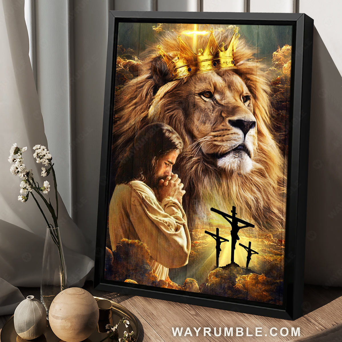 Awesome lion king, Jesus painting, Crucifixion of Jesus, The Lord&#39;s prayer - Jesus Portrait Canvas Prints, Christian Wall Art