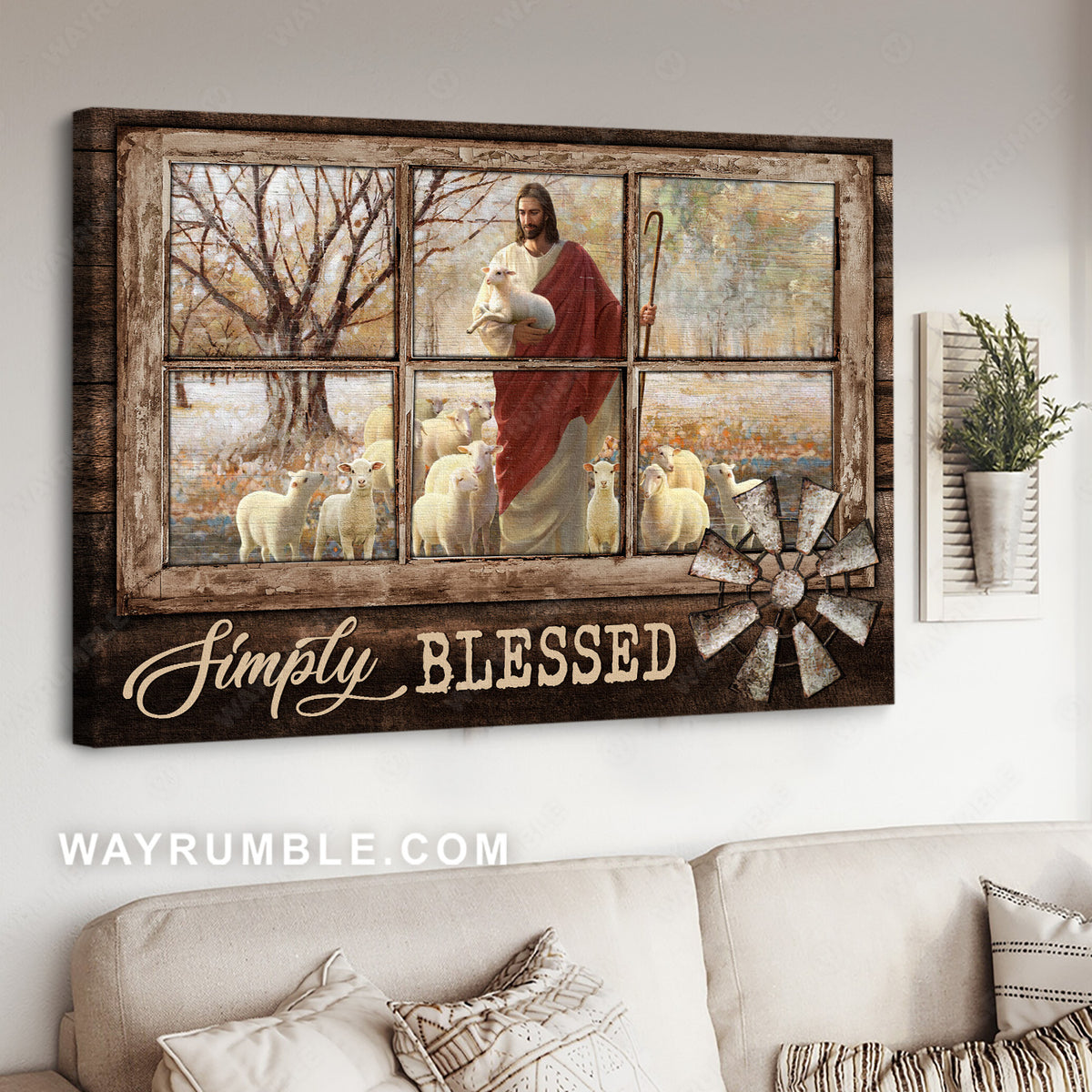 Christ the redeemer, Jesus painting, Lamb of God, Simly blessed - Jesus Landscape Canvas Prints, Christian Wall Art