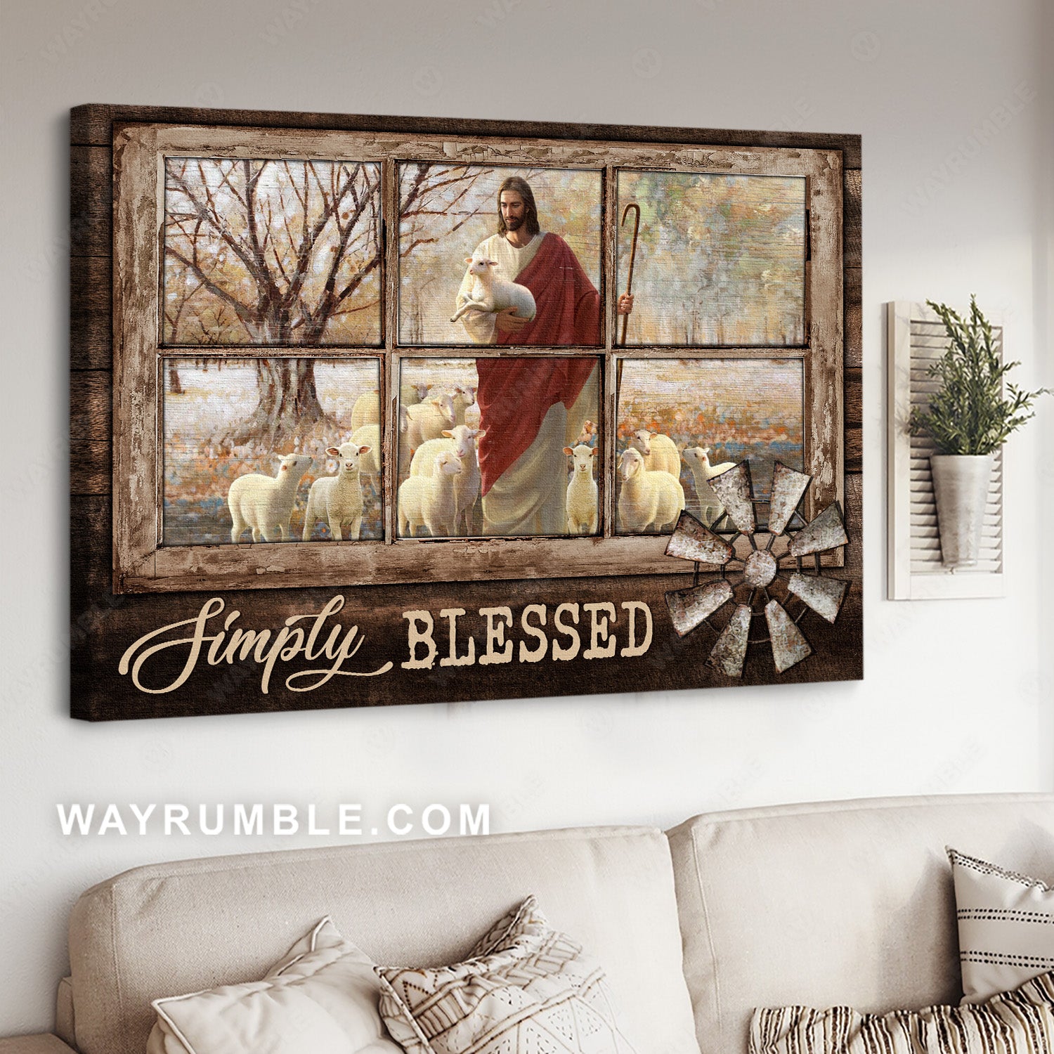 Christ the redeemer, Jesus painting, Lamb of God, Simly blessed - Jesus Landscape Canvas Prints, Christian Wall Art