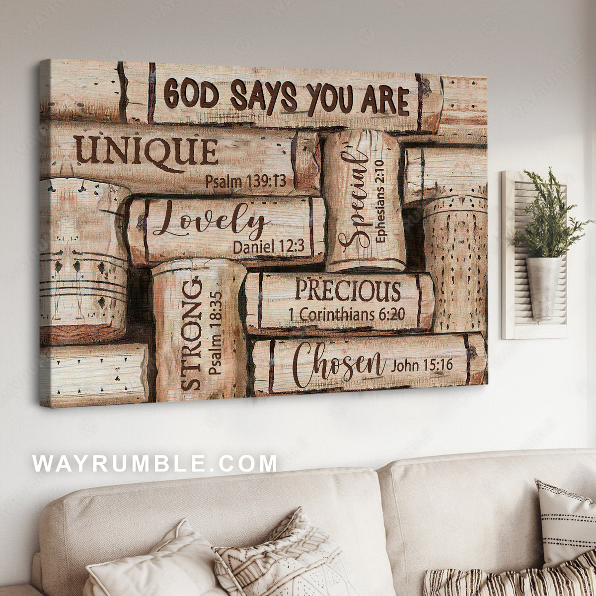 Wooden background, Jesus drawing, God says you are unique - Jesus Landscape Canvas Prints, Christian Wall Art