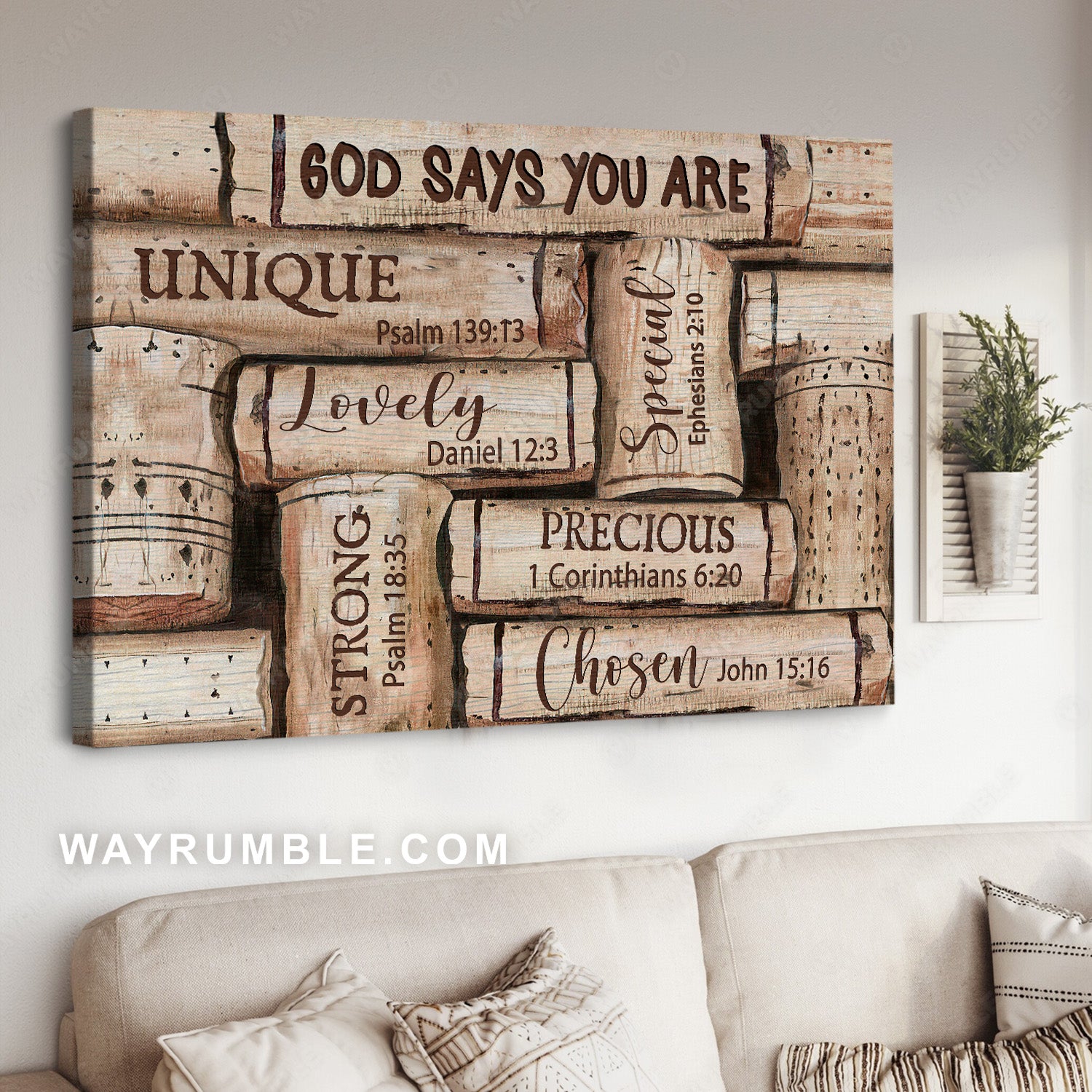 Wooden background, Jesus drawing, God says you are unique - Jesus Landscape Canvas Prints, Christian Wall Art