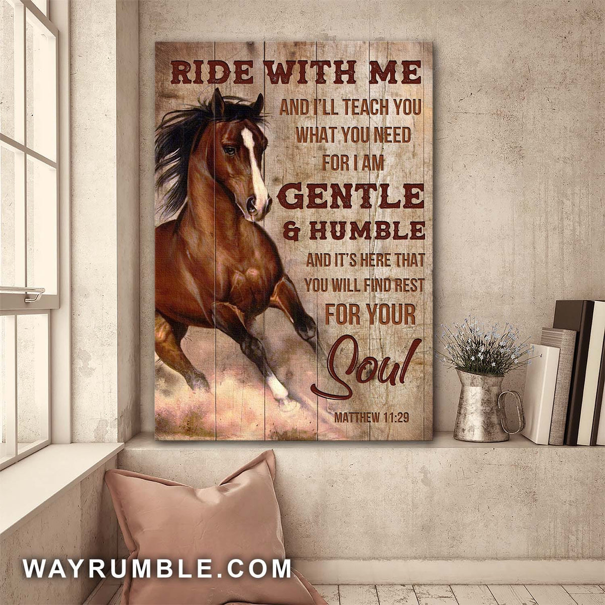 Awesome horse, Ride with me - Jesus Portrait Canvas Prints, Wall Art