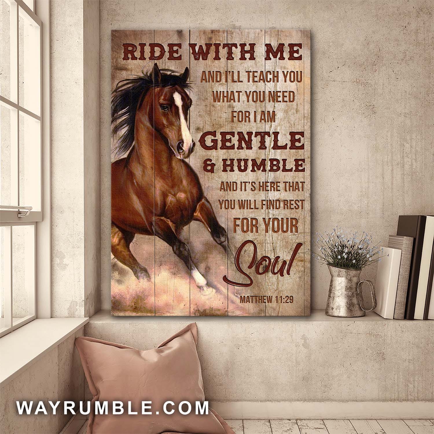 Awesome horse, Ride with me - Jesus Portrait Canvas Prints, Wall Art