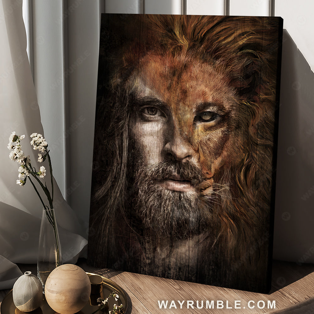 Abstract art, Lion head drawing, Lion of Judah, Beautiful Jesus painting - Jesus Portrait Canvas Prints, Christian Wall Art