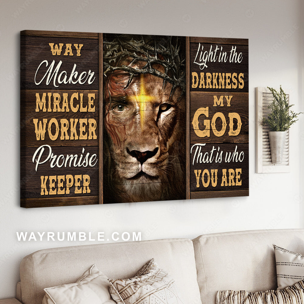 Lion of Judah, Religious painting, Abstract art, My God, that is who you are - Jesus Landscape Canvas Prints, Christian Wall Art