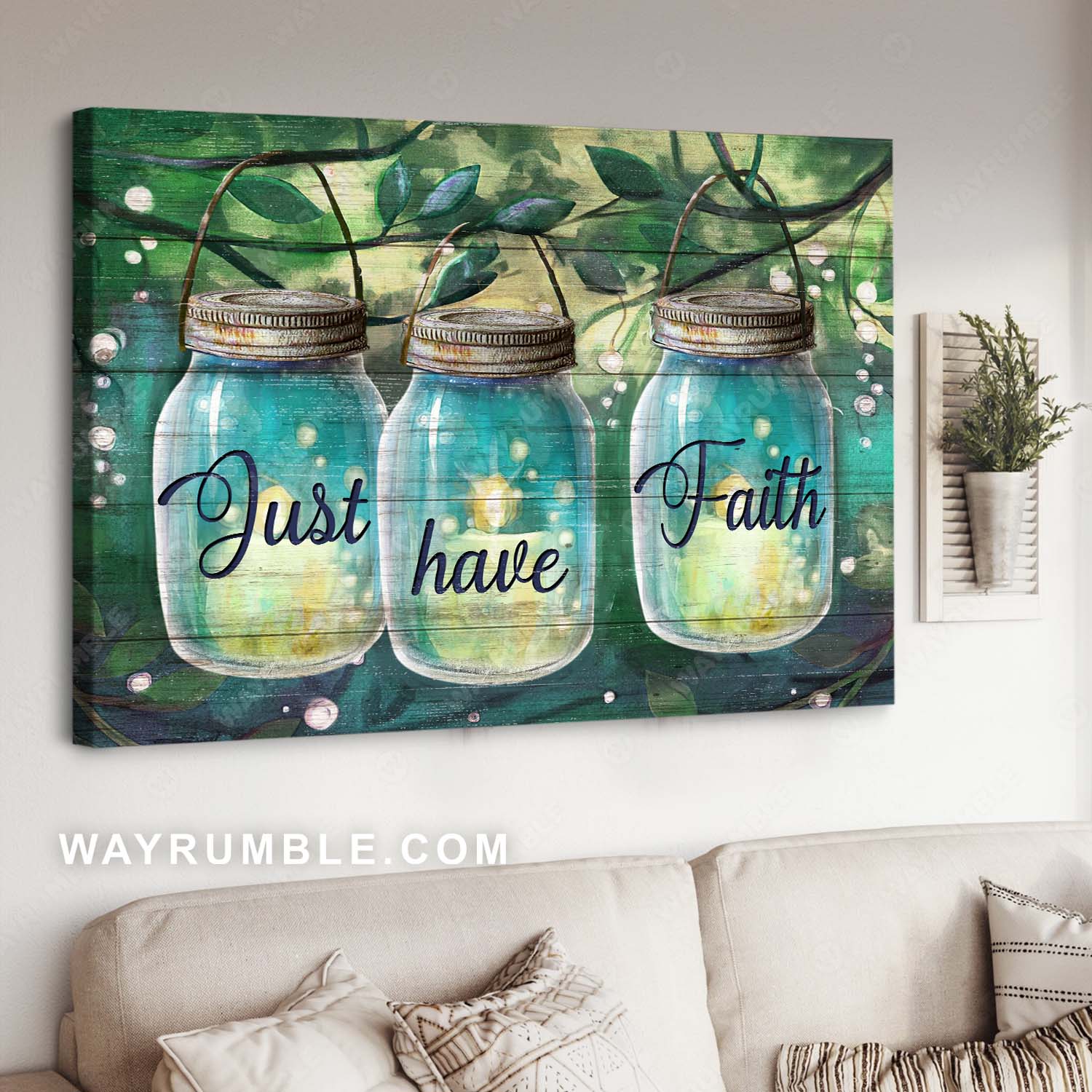 Miracle glass jar, Magic forest, Amazing candles, Just have faith - Jesus Landscape Canvas Prints, Christian Wall Art