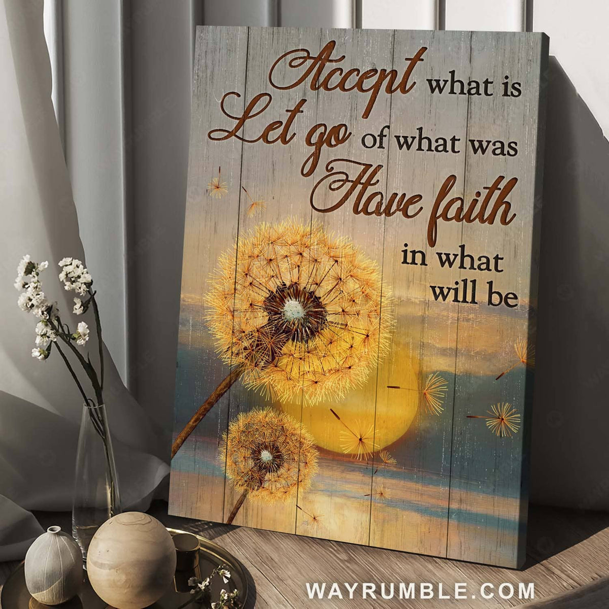 Gorgeous dandelion, Stunning sunrise, Scenery painting, Have faith in what will be - Jesus Portrait Canvas Prints, Christian Wall Art