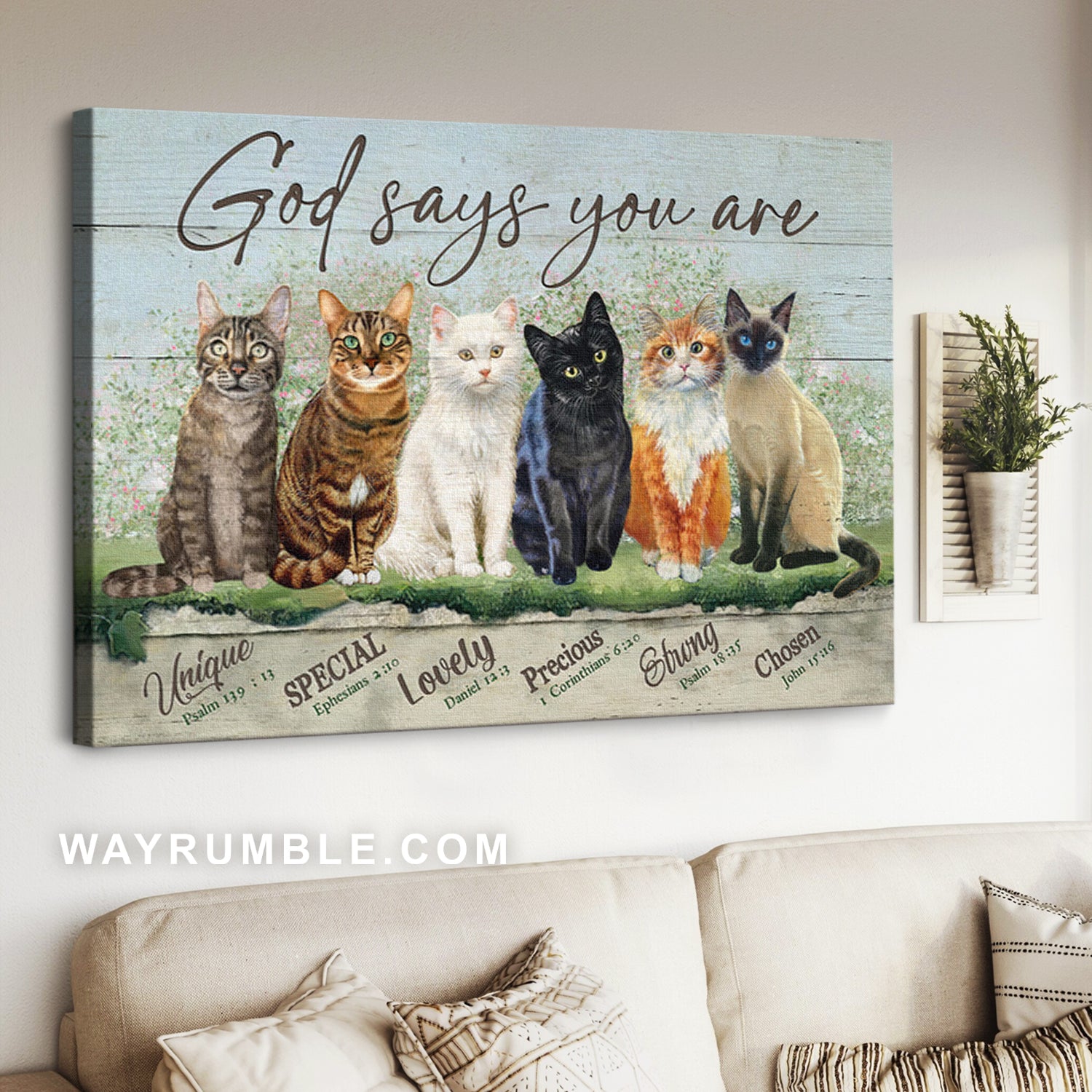 Jesus, Cats - God says you are Landscape Canvas Prints, Wall Art 