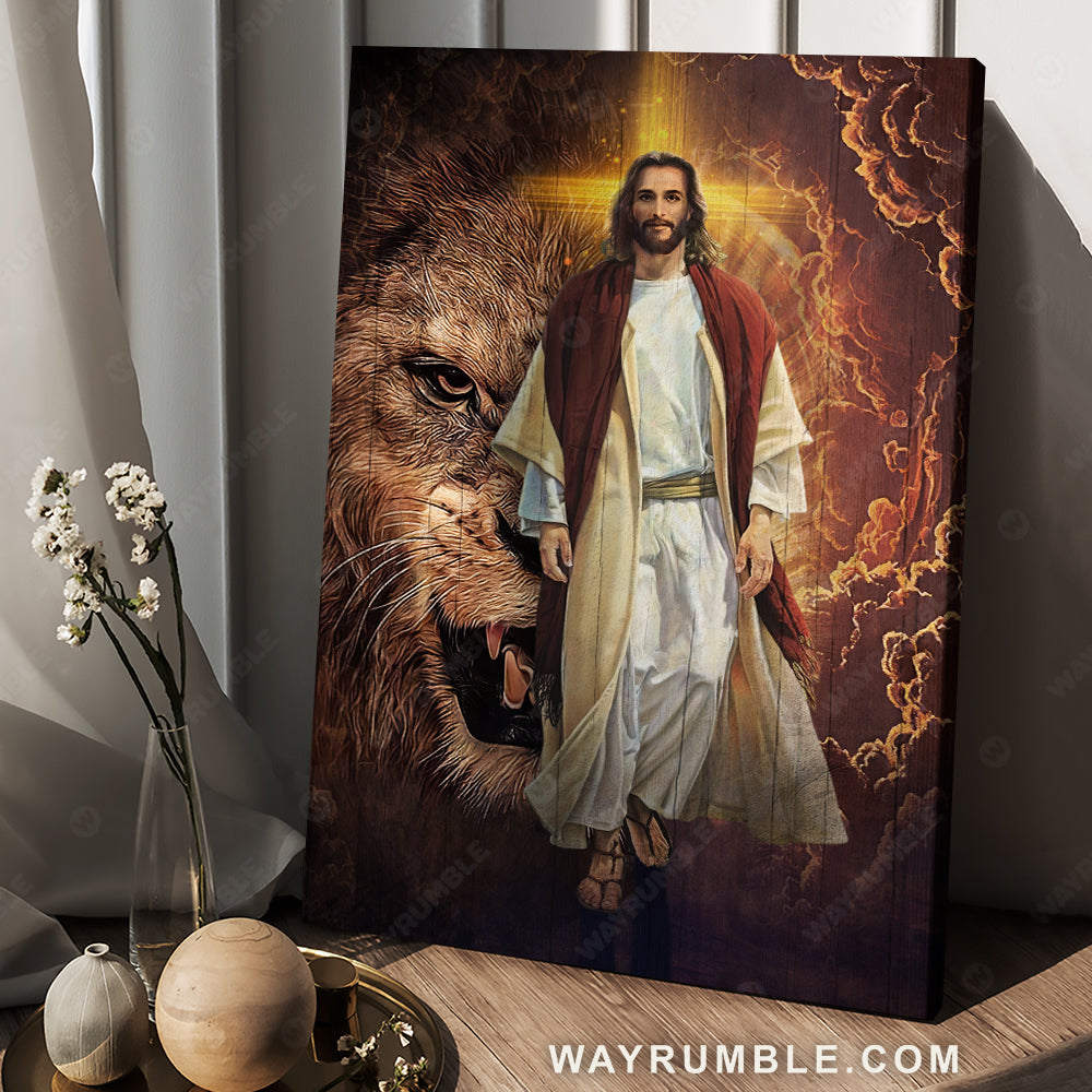 Abstract art, Lion of Judah, Jesus painting, Christ the redeemer, Jesus is king - Jesus Portrait Canvas Prints, Christian Wall Art
