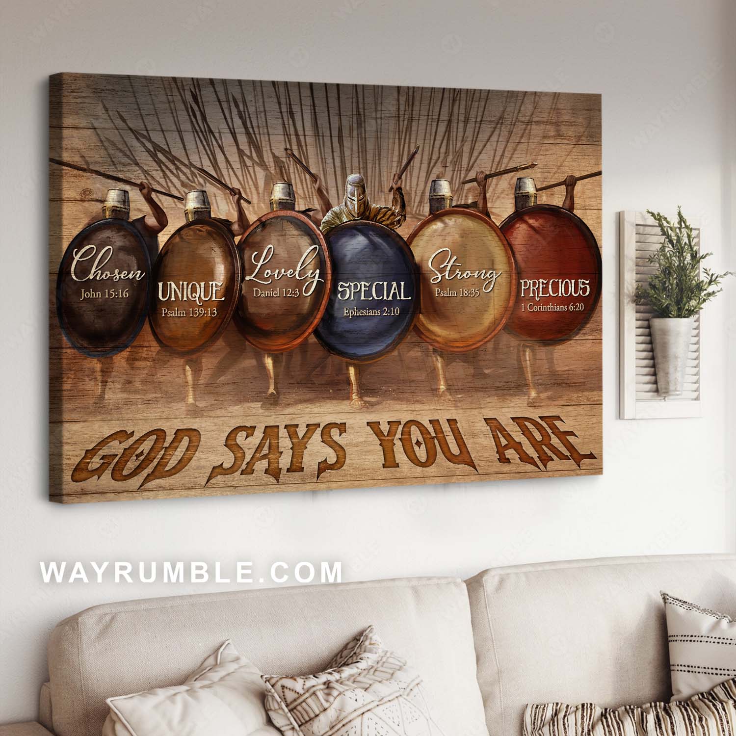 Warrior of God, Religious painting, Bible verses, God says you are - Jesus Landscape Canvas Prints, Home Decor Wall Art