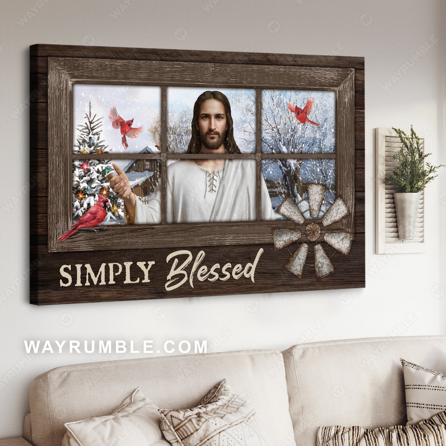 Jesus artwork, Lucky cardinal, Winter forest, Simply blessed - Jesus Landscape Canvas Prints, Home Decor Wall Art