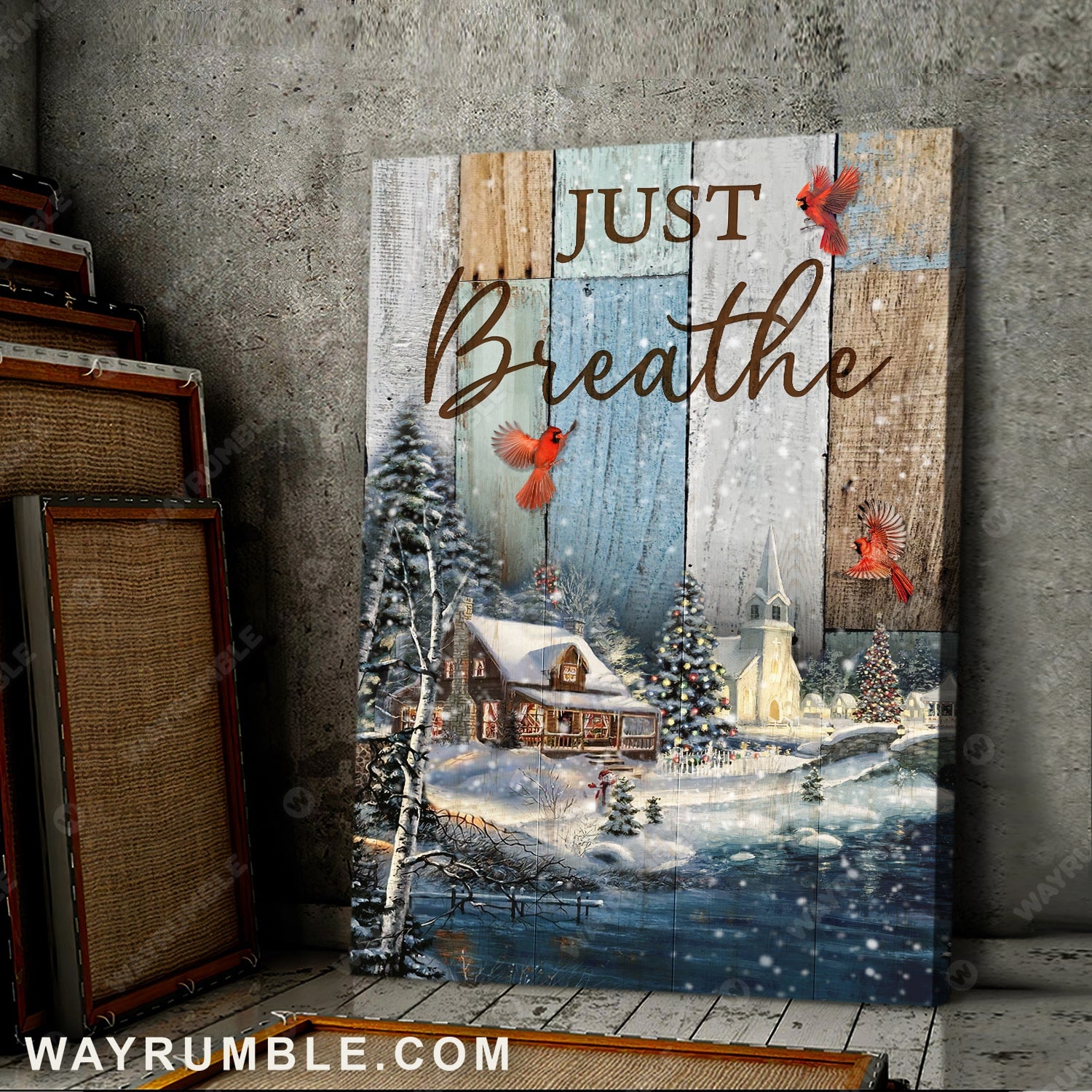Merry Christmas, Christmas gift, Cardinal, Just breathe - Jesus Portrait Canvas Prints, Wall Art