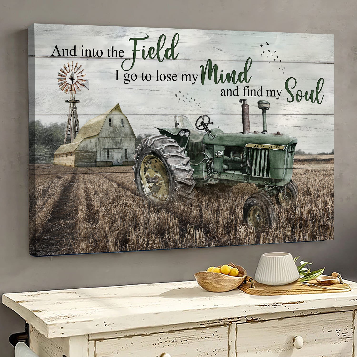 Field painting, Harvest season, And into the field I go to lose my mind- Jesus Landscape Canvas Prints Wall Art