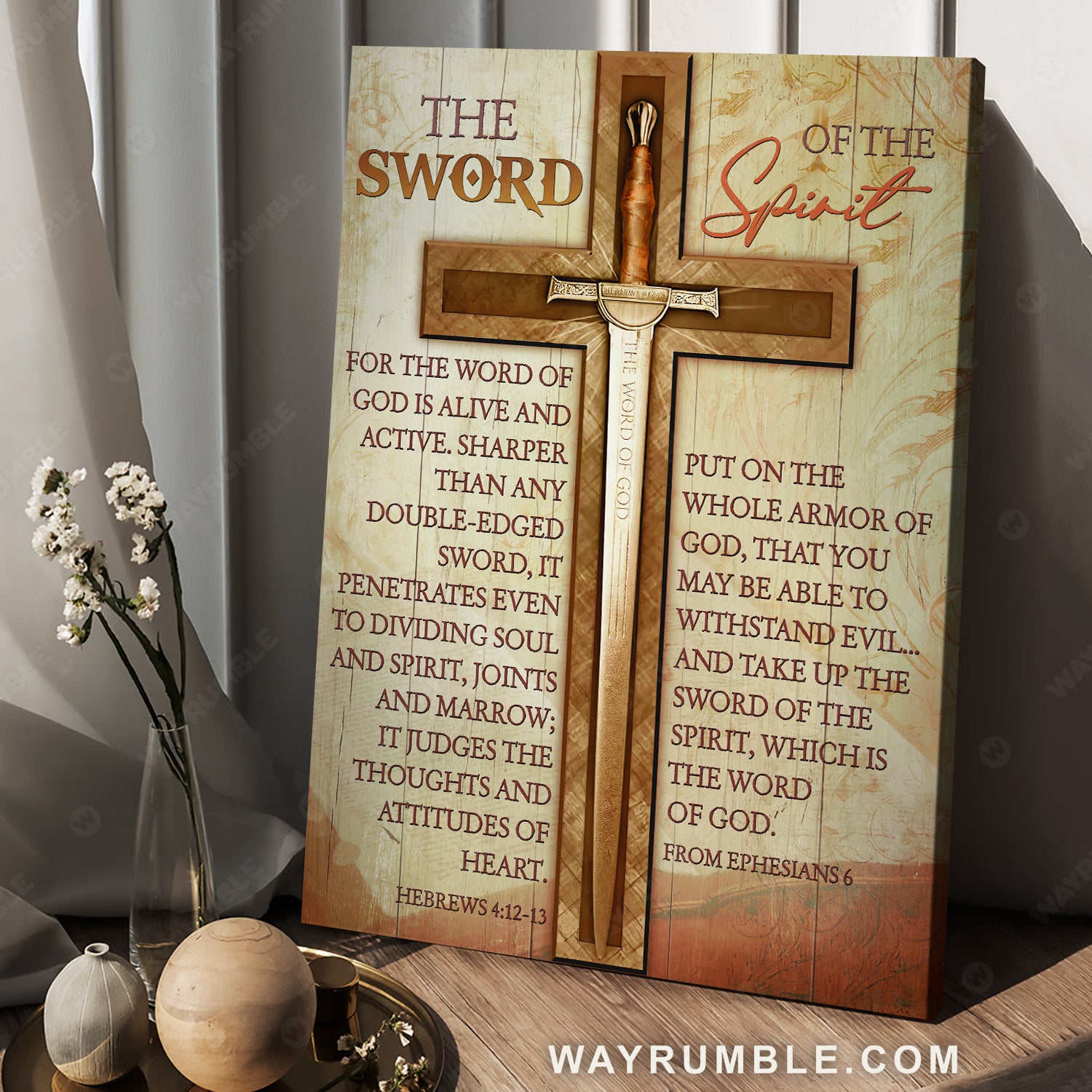 Amazing cross, Bible verses, Word of God, The sword of the spirit - Jesus Portrait Canvas Prints, Christian Wall Art
