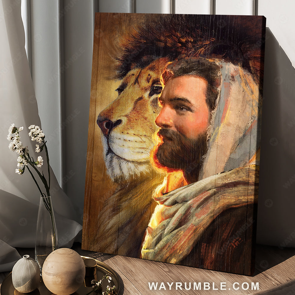 Amazing Jesus painting, Lion of Judah, Religious symbol, Christ the redeemer - Jesus Portrait Canvas Prints, Christian Wall Art