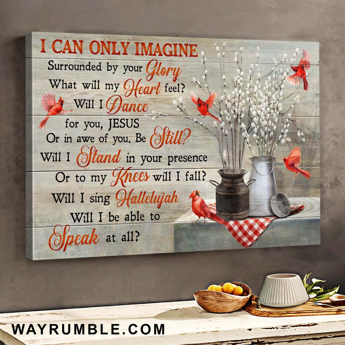 Cardinal, Briar, I can only imagine - Jesus Landscape Canvas Prints, Wall Art
