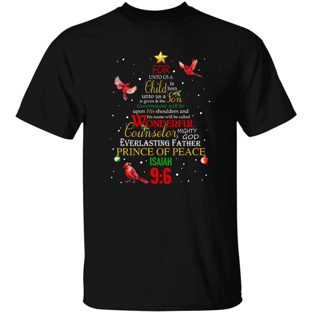 Unique Christmas tree, Red cardinal, Prince of peace - Jesus Apparel