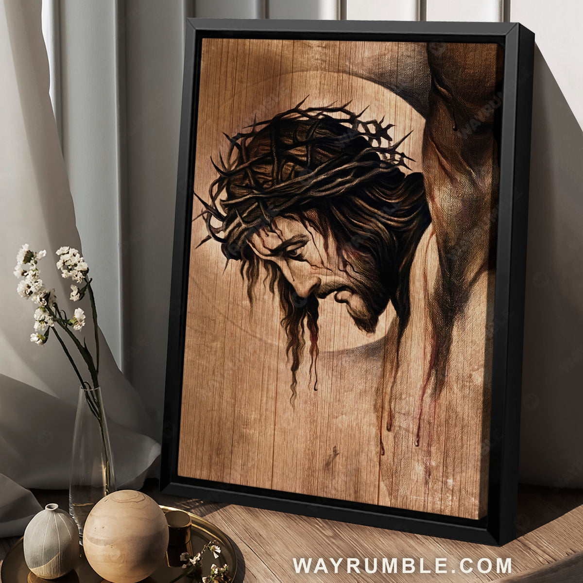 Jesus painting, Crucifixion of Jesus, Religious art - Jesus Portrait Canvas Prints, Christian Wall Art