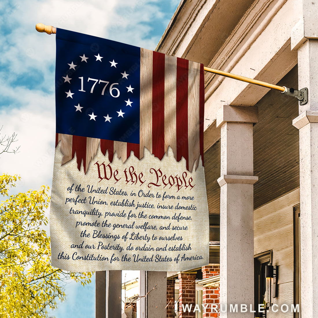 Vintage US flag, White star, We the people - Jesus Flag