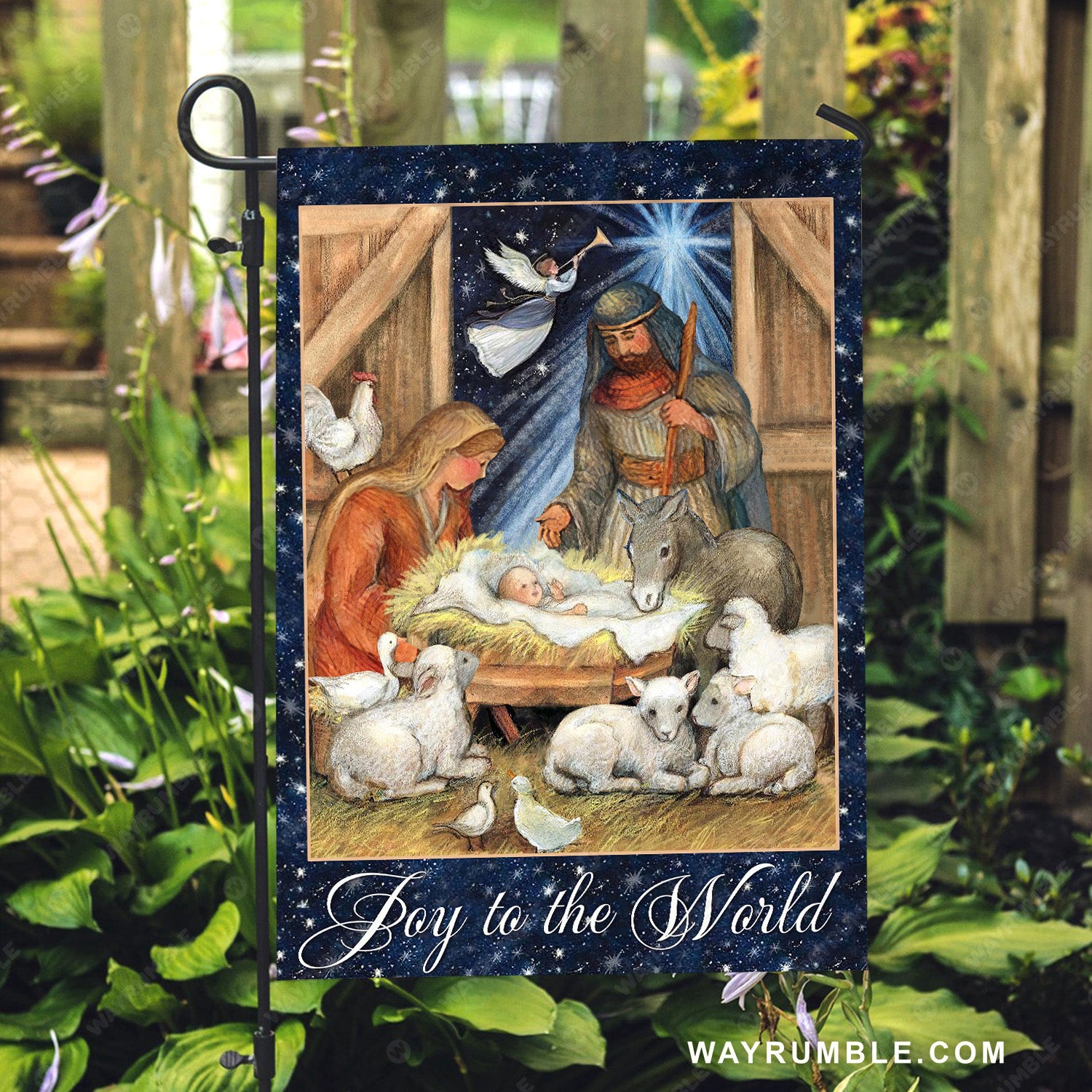 Lamb of God, Birth of Jesus, Angel drawing, Joy to the world - Jesus Flag