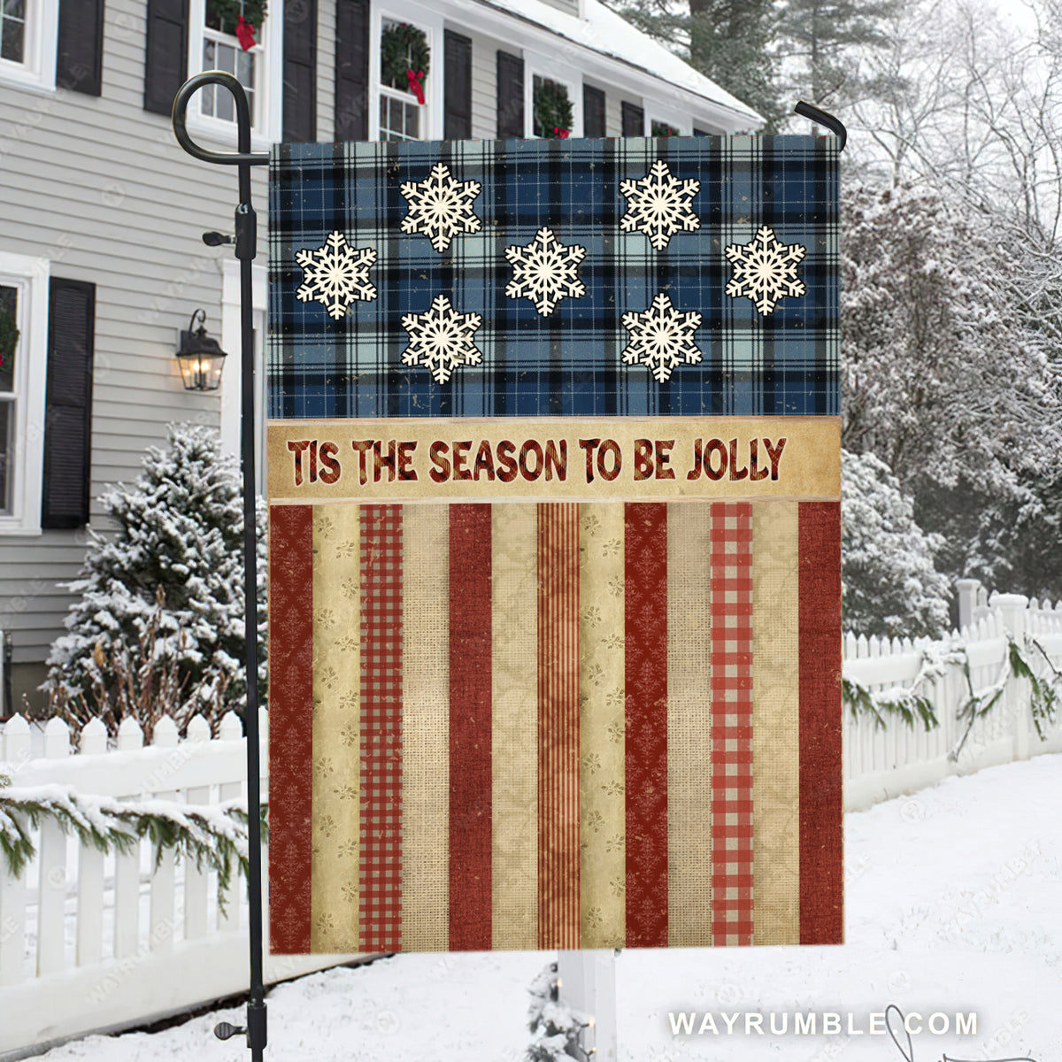 Lovely snowflake, Winter season, Christmas decoration, Tis the season to be jolly - Jesus Flag