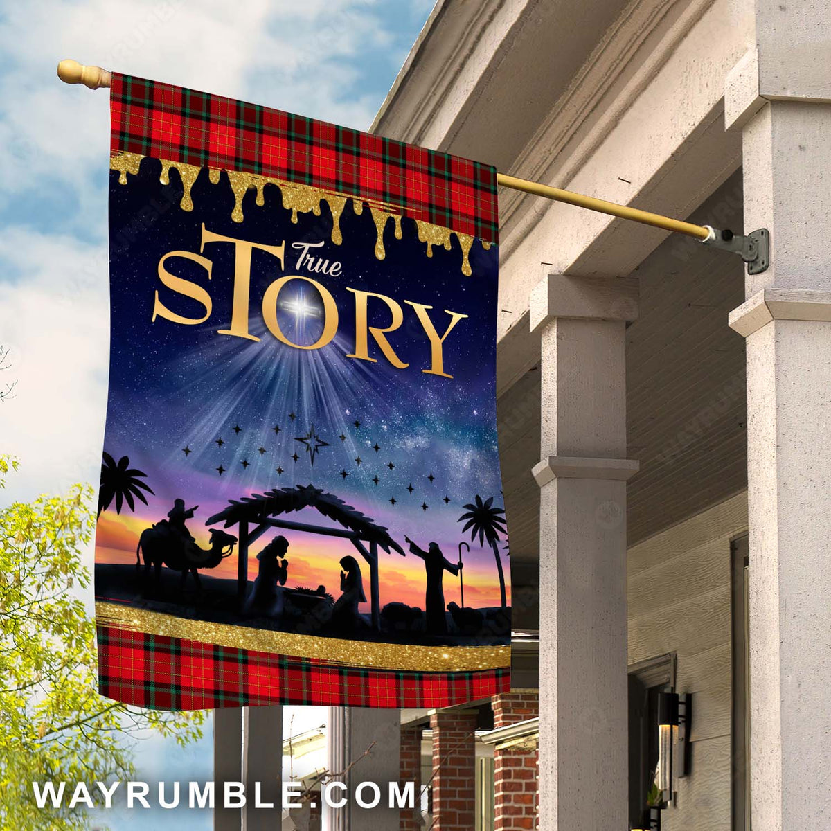 Star of Bethlehem, Abstract cross, Birth of Jesus, True story - Jesus Flag