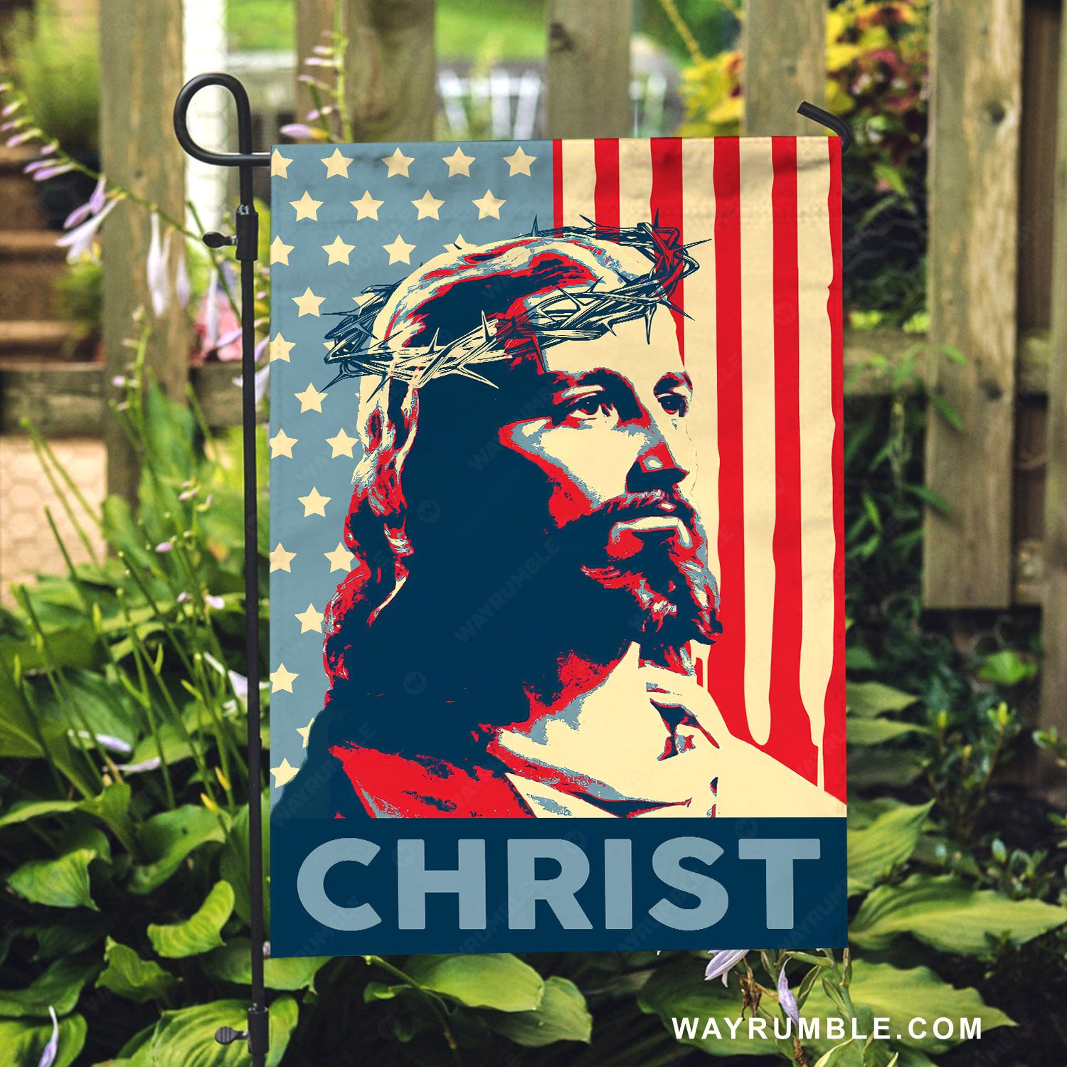 Watercolor Christ Portrait, Religious art, Christian decor, Abstract Jesus painting - Jesus Flag