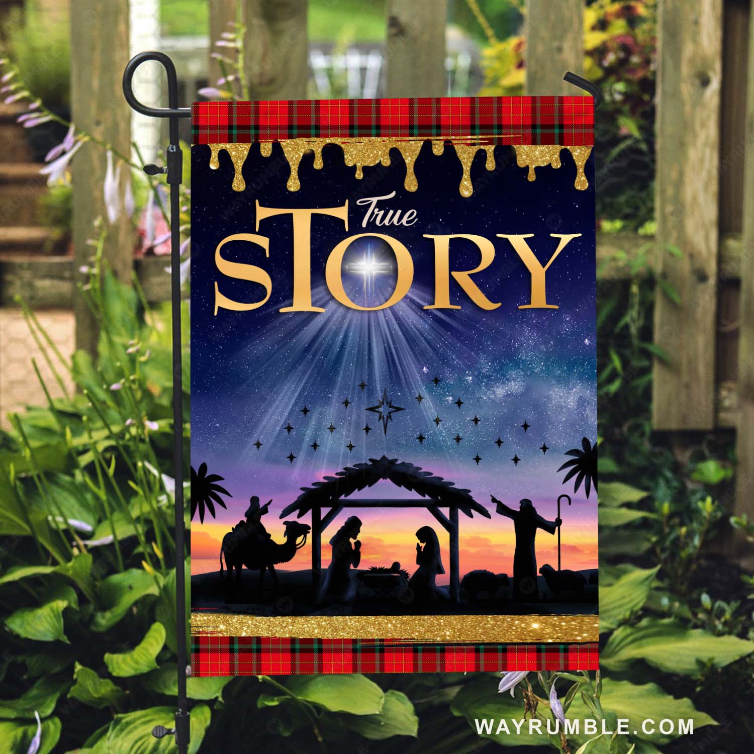 Star of Bethlehem, Abstract cross, Birth of Jesus, True story - Jesus Flag