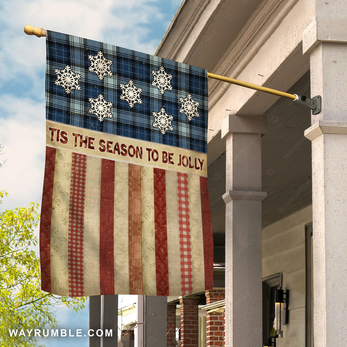 Lovely snowflake, Winter season, Christmas decoration, Tis the season to be jolly - Jesus Flag