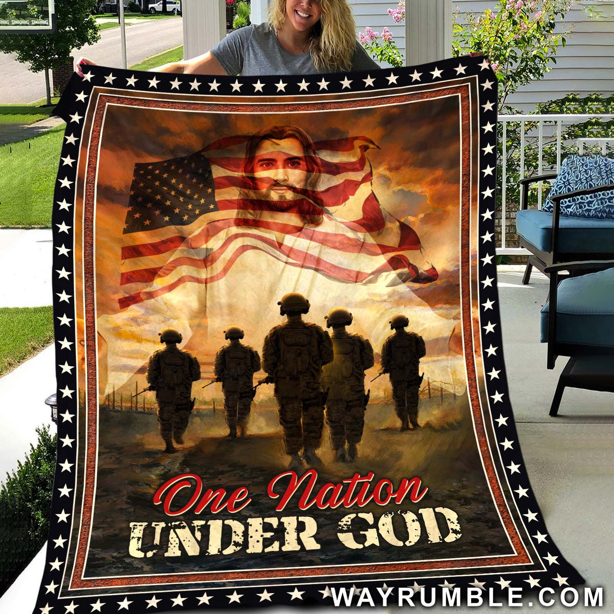 Jesus and Veterans - One nation under God - Amazing Blanket