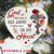 Jesus - Cross with rose - Jesus has you in his arm - Heart Ceramic Ornament